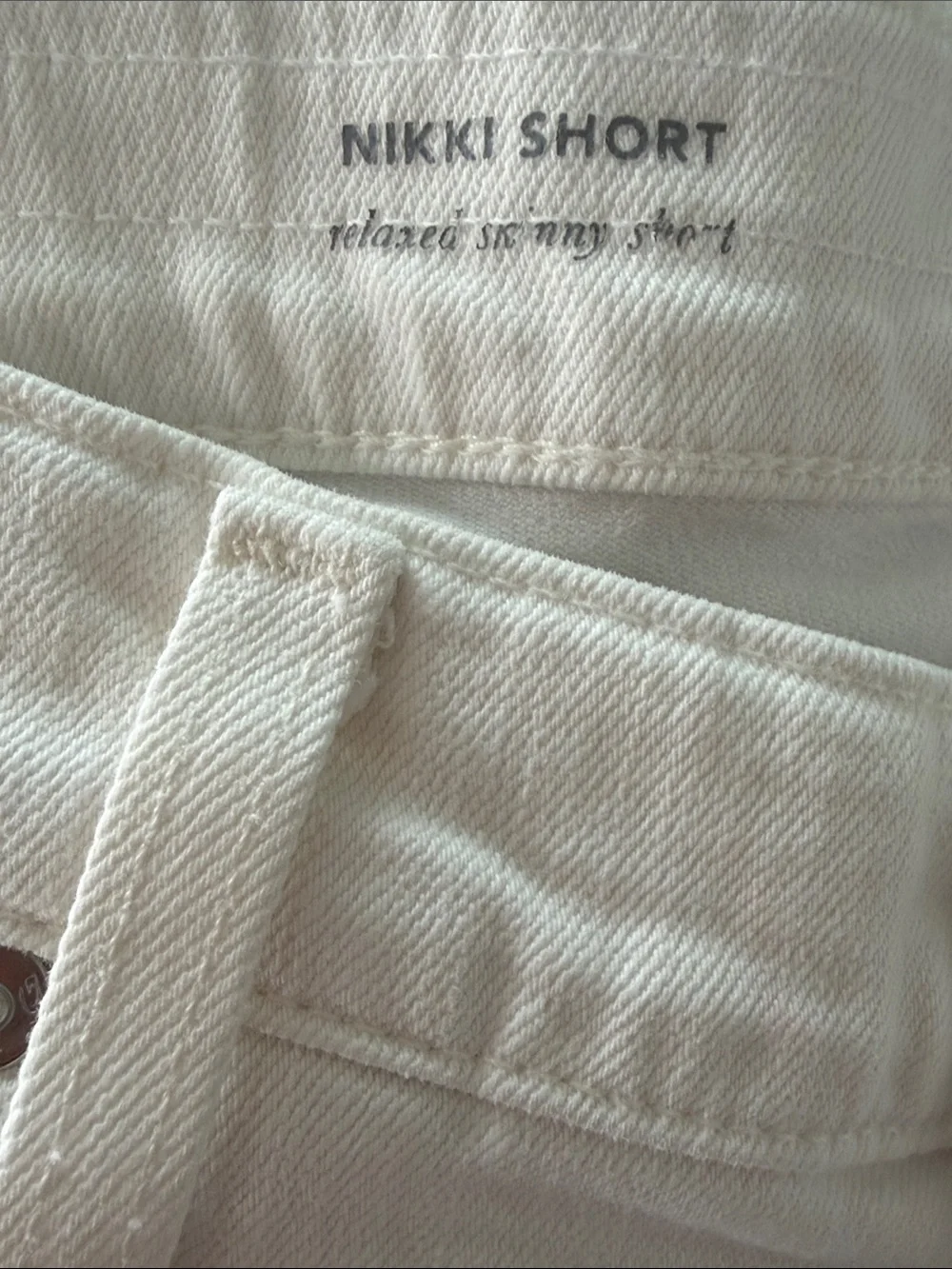AG Adriano Goldschmied Nikki Bermuda Shorts Women 31 White Denim Raw Hem